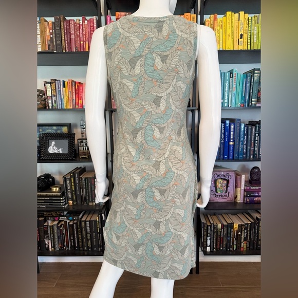 Nine West Leaf Pattern Midi Dress - Green and Beige - Picture 8 of 9